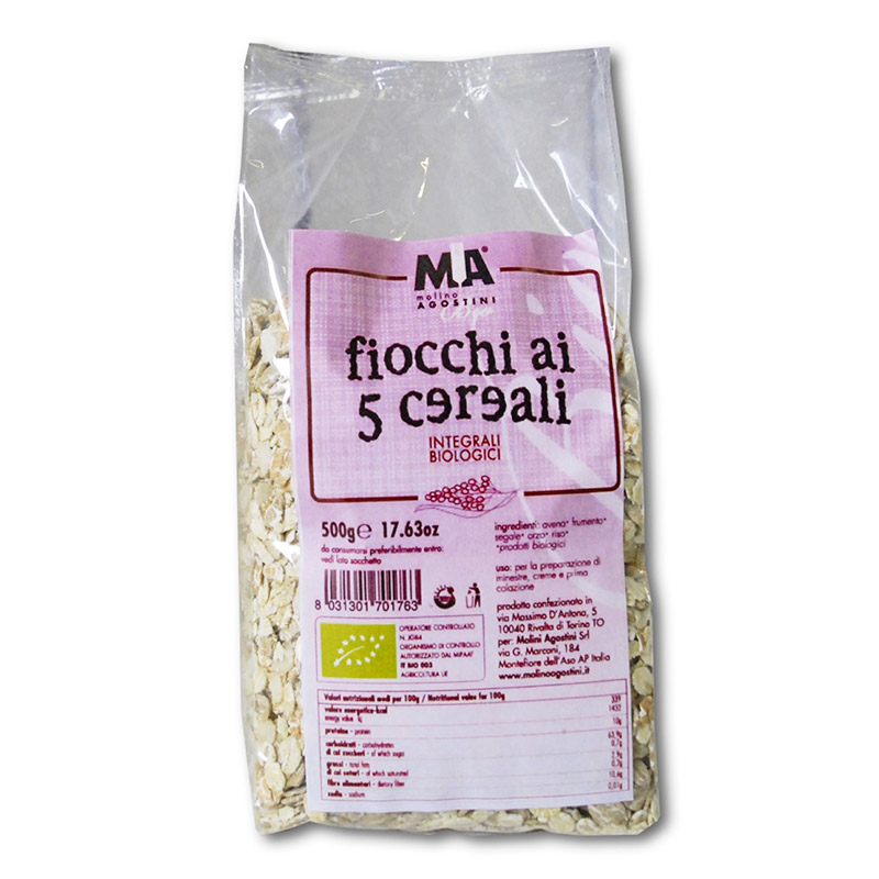Fiocchi ai 5 Cereali Integrali Bio 500g